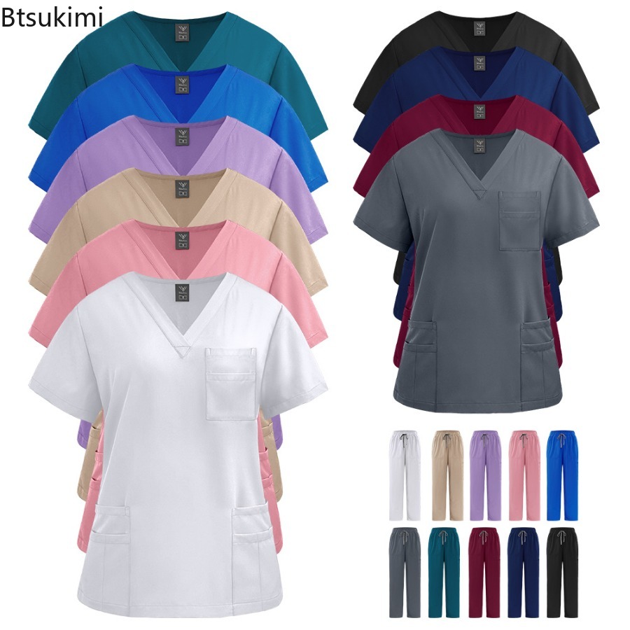 Medical Lab Uniform - 制服ナース女性スクラブショートトップパンツセットスパ美容院作業服臨床スクラブ看護スーツ病院手術制服
