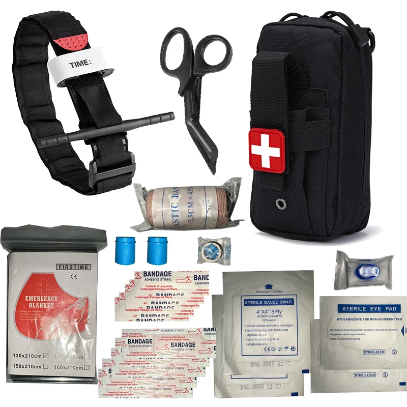Medical Lab Kit - Ifak-サバイバル外傷キット、応急処置医療ポーチ、緊急装備、モール付き機器、車、旅行、ハイキング、止血帯