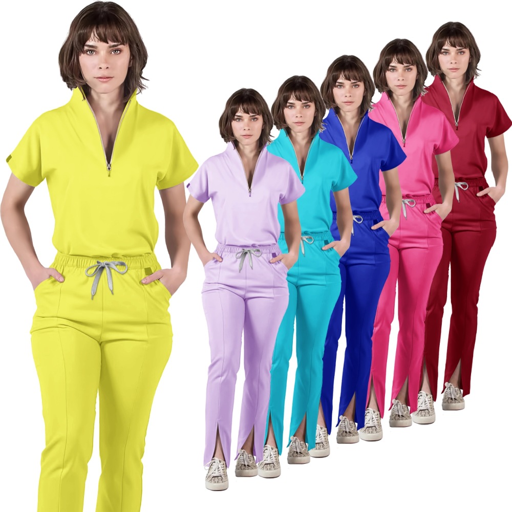 Medical Lab Uniform - 純色手術室ユニフォームセット（医師・看護師用）越境手術ガウン手洗い衣サマーコレクション