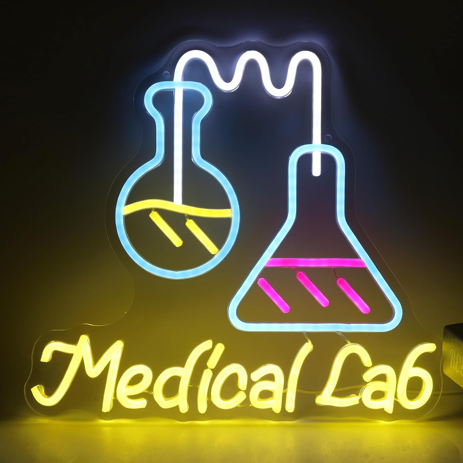Medical Lab Study - 科学研究所ネオンサインUSB電源LEDライト教室医療研究所研究室寝室装飾ギフトアートウォールライト