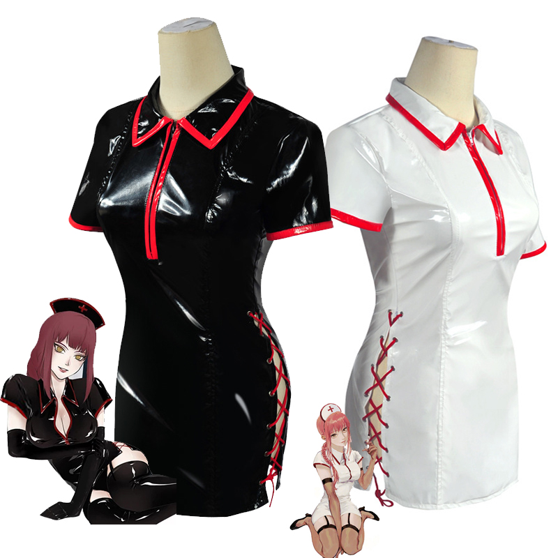 Medical Lab Uniform - 男性と女性のためのコスプレ衣装,アニメのキャラクター,セクシーな看護ユニフォーム,合成皮革のドレス,ハロウィーンのコスプレ衣装