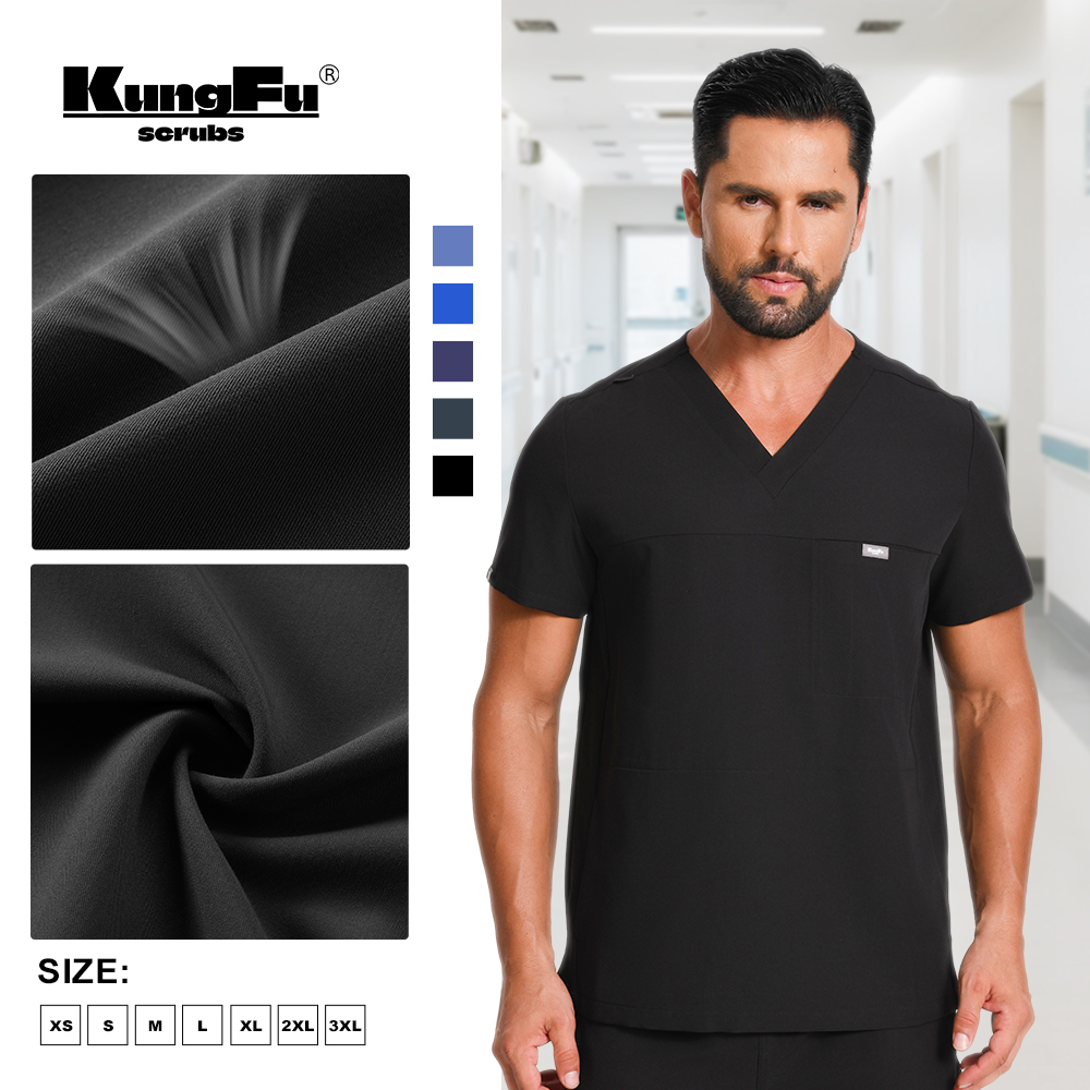 カンフースクラブ メンズ手術用ユニフォーム スクラブ Vネッ - Medical Lab Uniform のレビューと価格
