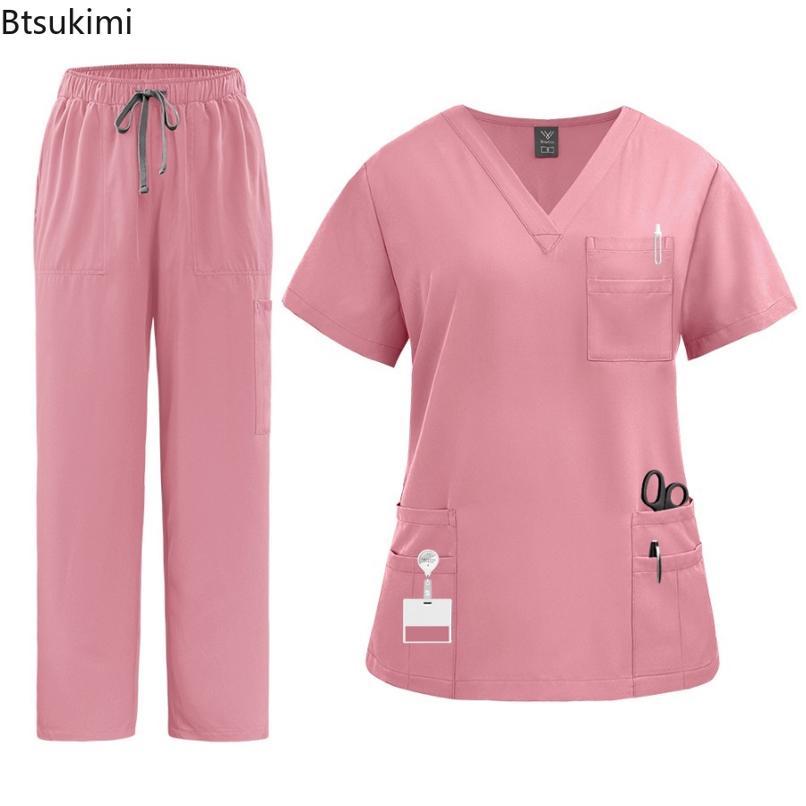 制服ナース女性スクラブショートトップパンツセットスパ美容院作 - Medical Lab Uniform のレビューと価格