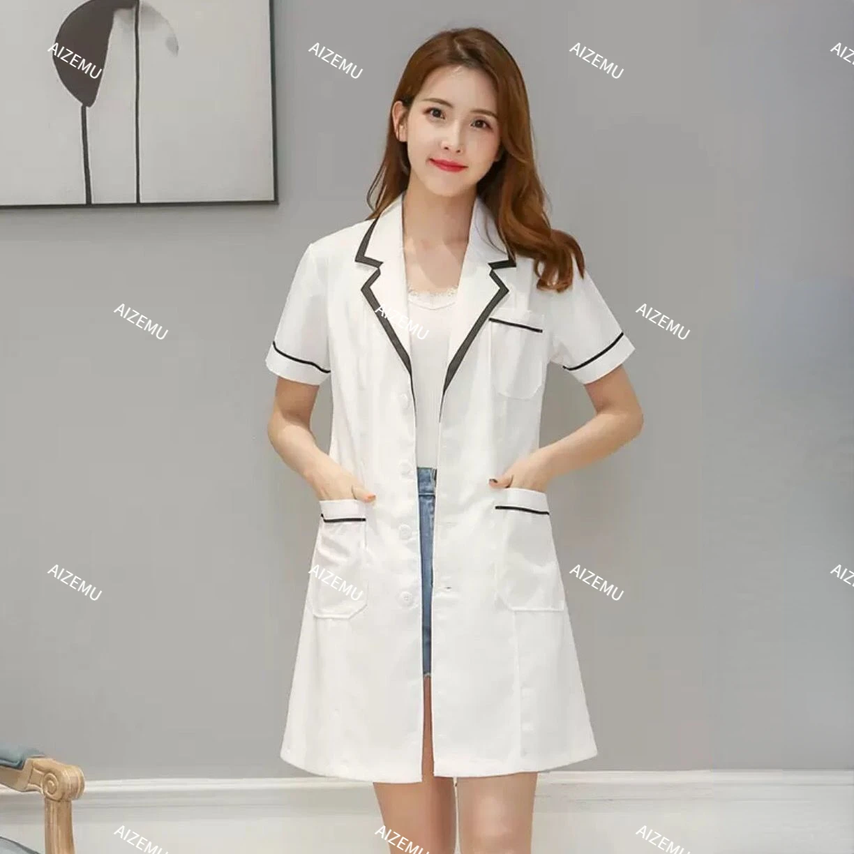 女性用長袖白衣,スパドレス,美容ユニフォーム,美容院服,マネ - Medical Lab Management のレビューと価格
