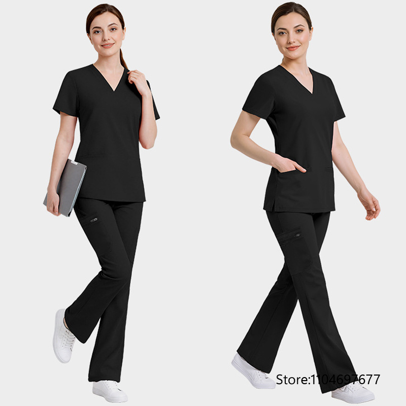 新しい病院医師作業服ユニセックス手術トップ + パンツ女性医 - Medical Lab Uniform のレビューと価格