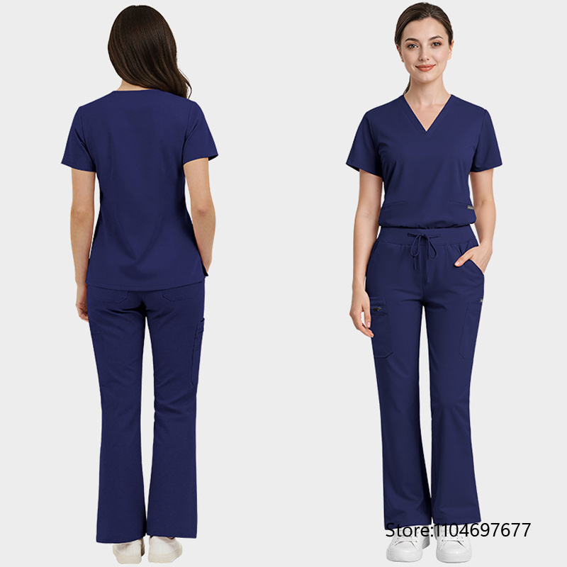 新しい病院医師作業服ユニセックス手術トップ + パンツ女性医 - Medical Lab Uniform のレビューと価格