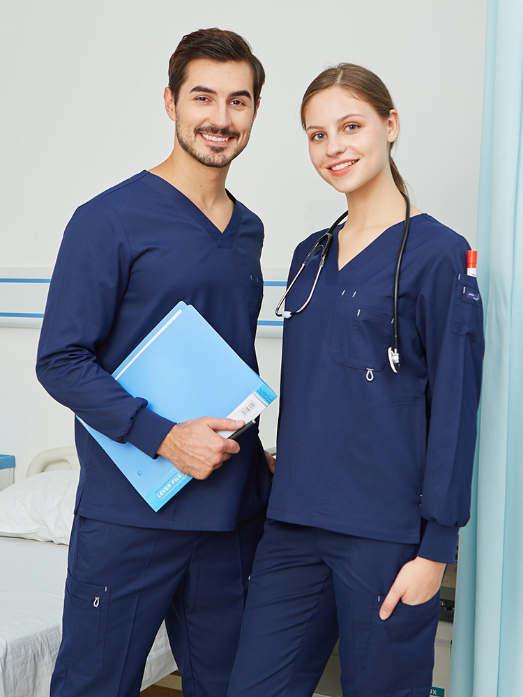 スクラブセット制服ナース作業服看護トップとパンツ女性男性無地 - Medical Lab Uniform のレビューと価格