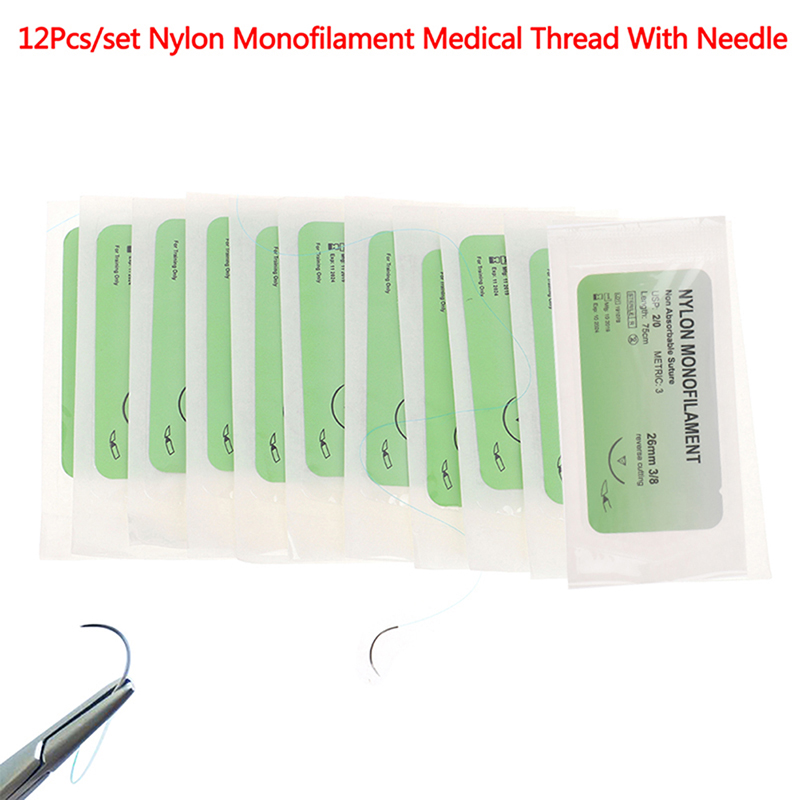 ナイロンモノフィラメント縫合糸キット12個入り 医療用針練習 - Medical Lab Kit のレビューと価格