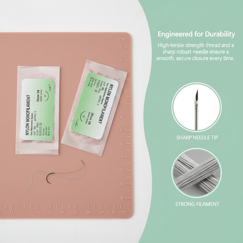 ナイロンモノフィラメント縫合糸キット12個入り 医療用針練習 - Medical Lab Kit のレビューと価格